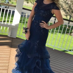 Navy blue mermaid dress